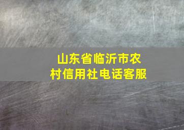 山东省临沂市农村信用社电话客服