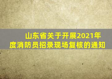 山东省关于开展2021年度消防员招录现场复核的通知