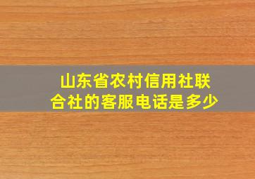 山东省农村信用社联合社的客服电话是多少