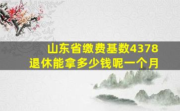 山东省缴费基数4378退休能拿多少钱呢一个月