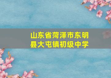 山东省菏泽市东明县大屯镇初级中学