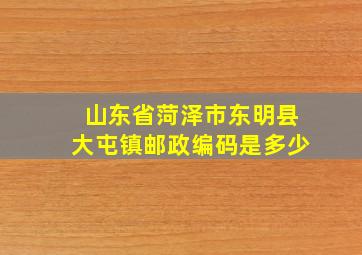 山东省菏泽市东明县大屯镇邮政编码是多少