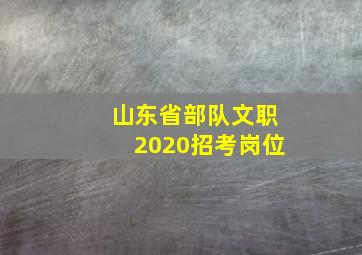 山东省部队文职2020招考岗位