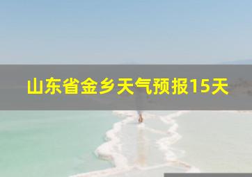 山东省金乡天气预报15天