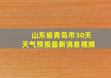 山东省青岛市30天天气预报最新消息视频