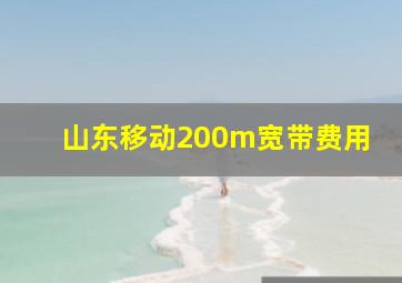 山东移动200m宽带费用