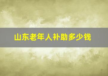 山东老年人补助多少钱