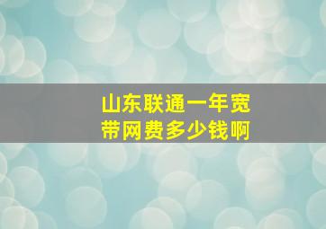 山东联通一年宽带网费多少钱啊