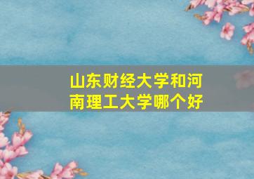 山东财经大学和河南理工大学哪个好