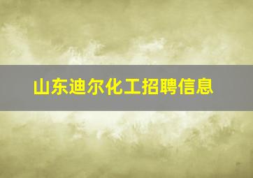 山东迪尔化工招聘信息