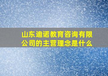 山东迪诺教育咨询有限公司的主营理念是什么