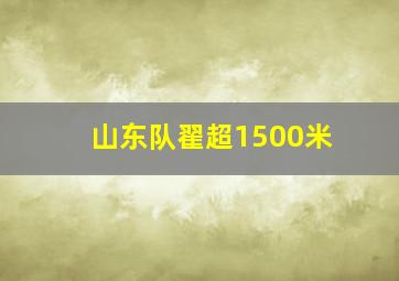 山东队翟超1500米