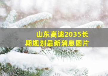 山东高速2035长期规划最新消息图片