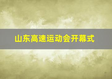 山东高速运动会开幕式