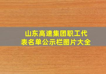 山东高速集团职工代表名单公示栏图片大全