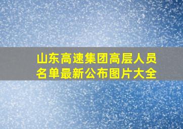 山东高速集团高层人员名单最新公布图片大全