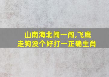 山南海北闯一闯,飞鹰走狗没个好打一正确生肖