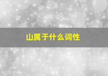 山属于什么词性