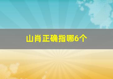 山肖正确指哪6个