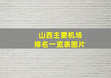 山西主要机场排名一览表图片