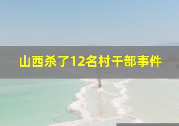 山西杀了12名村干部事件