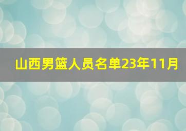 山西男篮人员名单23年11月