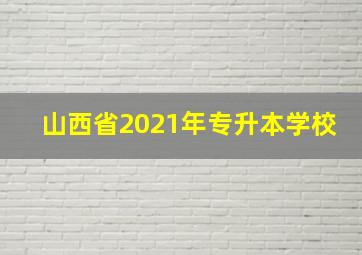 山西省2021年专升本学校