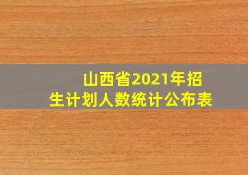 山西省2021年招生计划人数统计公布表