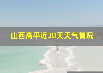 山西高平近30天天气情况