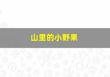 山里的小野果