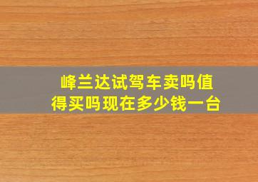 峰兰达试驾车卖吗值得买吗现在多少钱一台