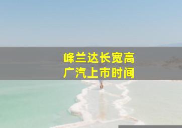 峰兰达长宽高广汽上市时间