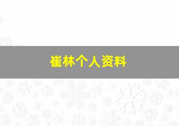 崔林个人资料