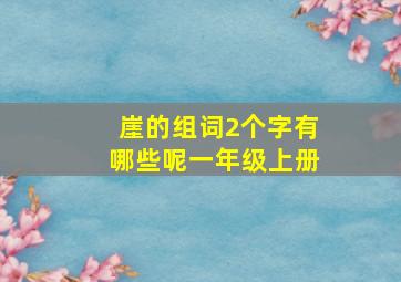 崖的组词2个字有哪些呢一年级上册