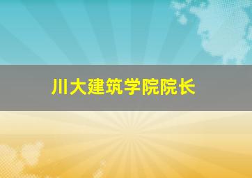 川大建筑学院院长