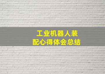 工业机器人装配心得体会总结