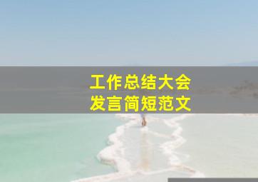 工作总结大会发言简短范文