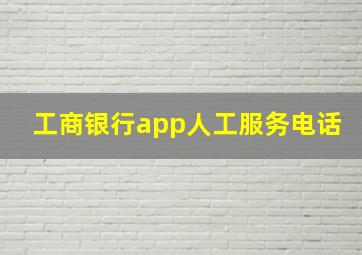 工商银行app人工服务电话