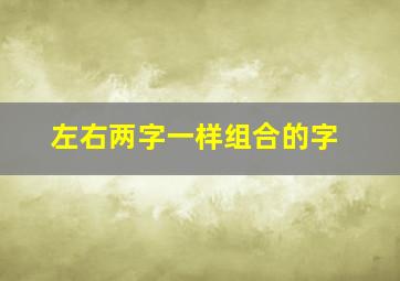 左右两字一样组合的字