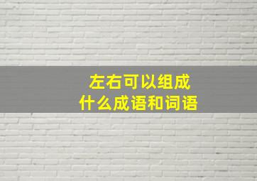 左右可以组成什么成语和词语