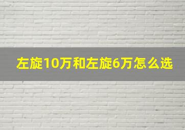 左旋10万和左旋6万怎么选