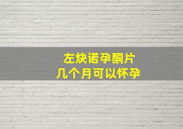 左炔诺孕酮片几个月可以怀孕