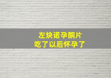 左炔诺孕酮片吃了以后怀孕了