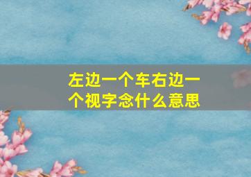 左边一个车右边一个视字念什么意思