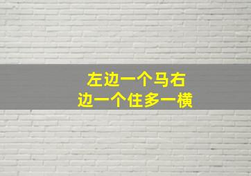 左边一个马右边一个住多一横