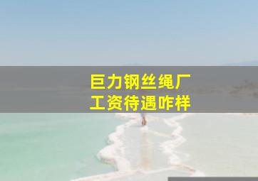 巨力钢丝绳厂工资待遇咋样