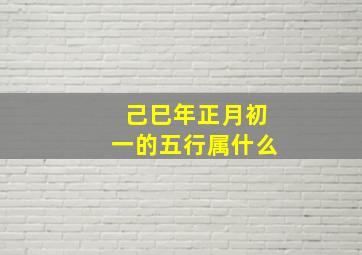 己巳年正月初一的五行属什么