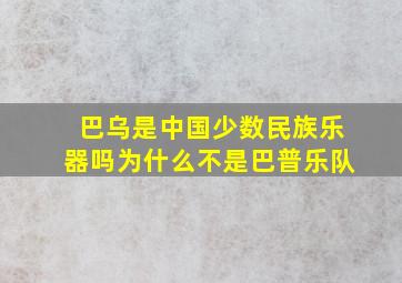 巴乌是中国少数民族乐器吗为什么不是巴普乐队