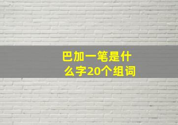 巴加一笔是什么字20个组词