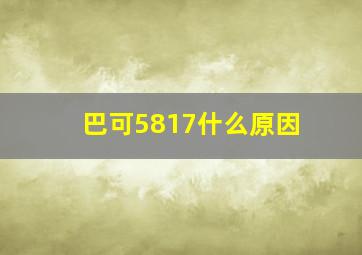 巴可5817什么原因